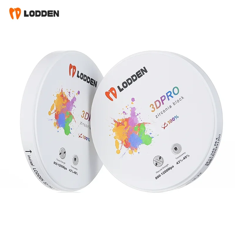 Lodden Dental Material Zirconia Multilayer Block 98mm Open System 3D PRO Multilayer Zirconia Disc Cad Cam Dental Lab use