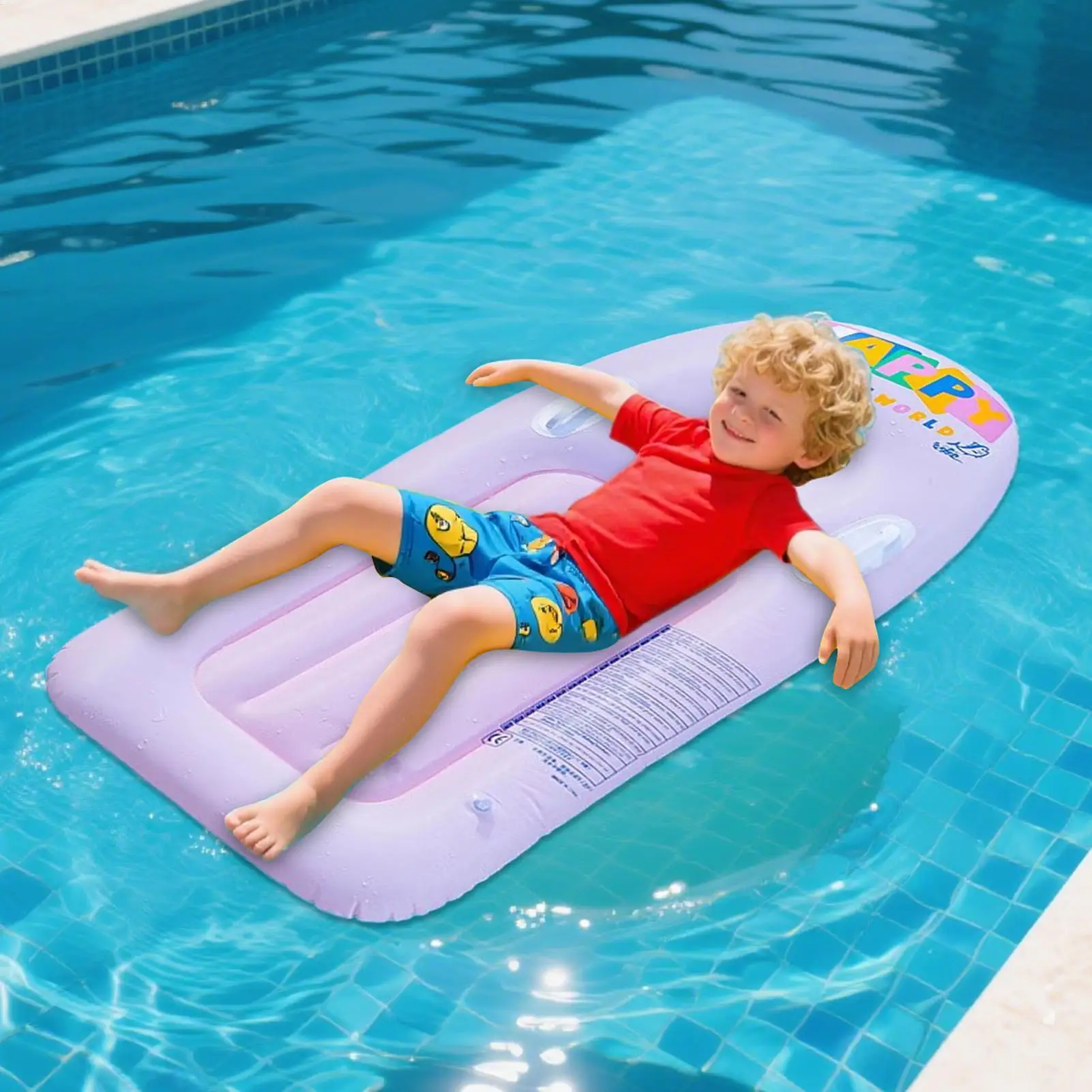 Flotador inflable para piscina para niños, cama, salón, balsa flotante, tumbona, juguetes para jardín, patio trasero al aire libre
