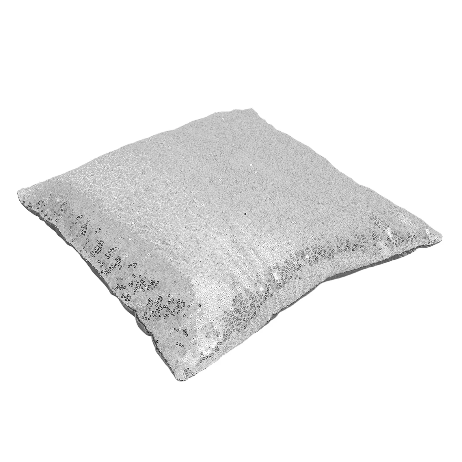 Sequins Glitter Throw Pillow Case Silver 40cm Zipper Cushion Cover Soft Comfortable Home Sofa Decor Glitter Pillow Covers