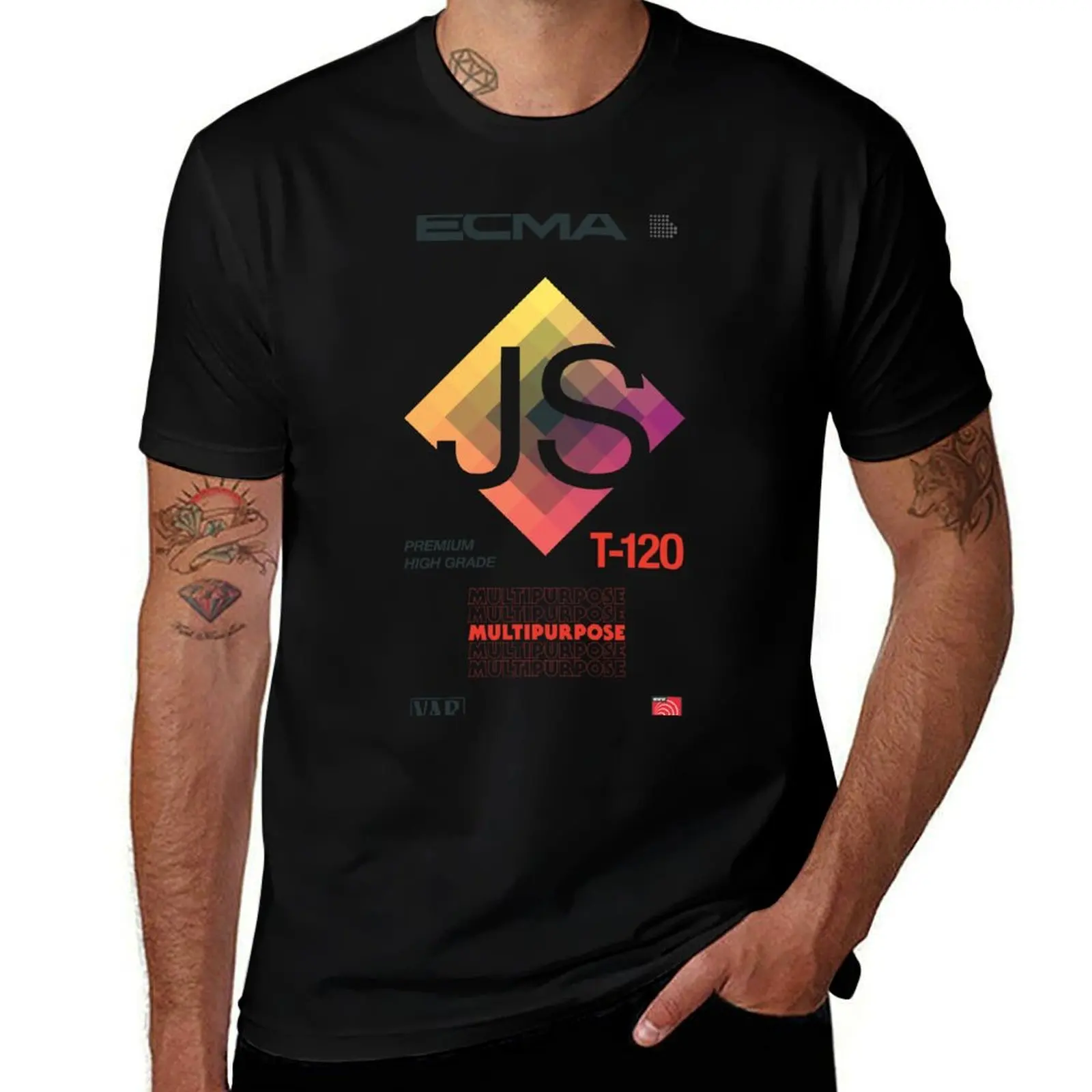 Retro Blank VHS JavaScript (ECMAScript) T-Shirt Holiday Party Tee Shirt T-Shirt