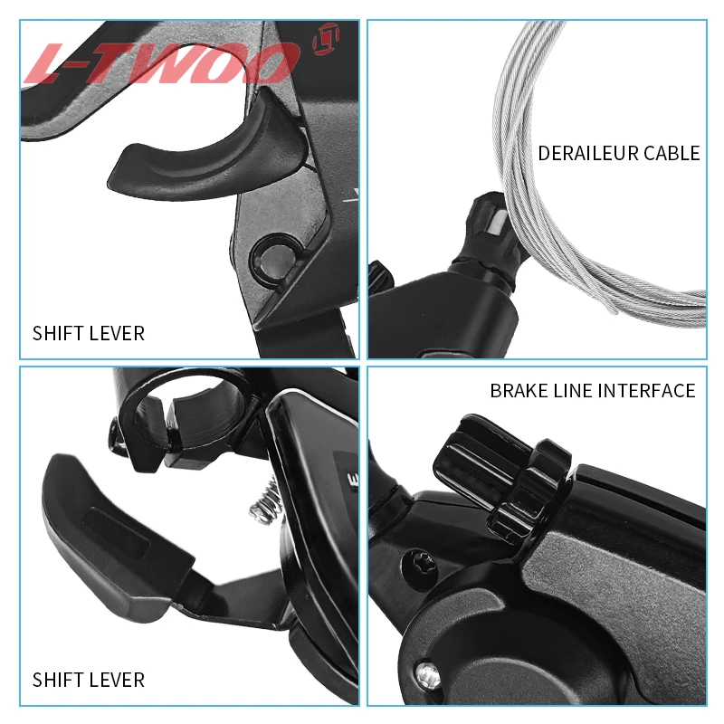 LTWOO A3 3X8 Speed Combo Shifter Disc Brake Groupset with Brake line/cable Conjoined DIP Bicycle Derailleur for MTB Bike