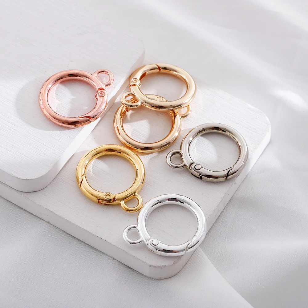 5Pcs Hot Selling Multi Color Hardware Accessories Metal Springs Open Ring Keychains Zinc Alloy Spring Rings Keychains Wholesale