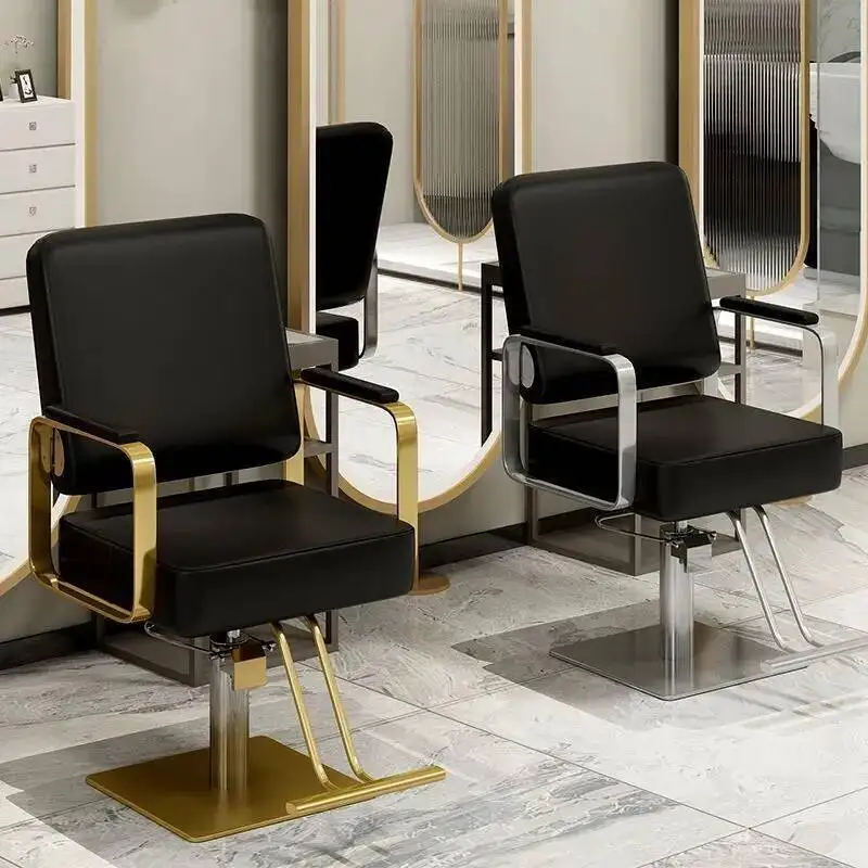 

Golden Professional Barber Chairs Rotating Pedicure Stylist Hairdressing Chairs Luxury Coiffeur Stuhl Salon Furniture MQ50BC