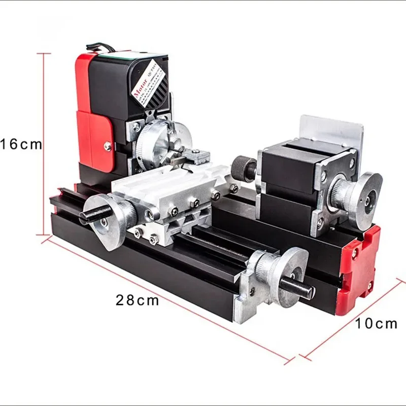 Six-in-one multifunctional woodworking machine tool microcomputer lathe, metal teaching processing machine tool