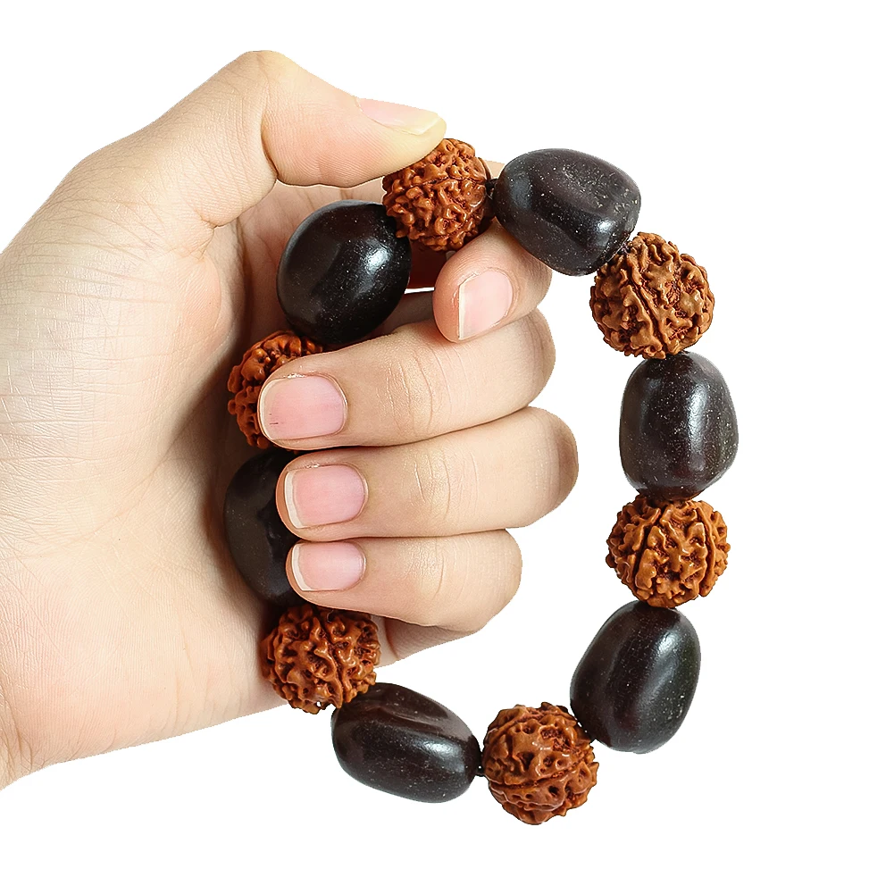 1PC Natural Wooden Beads Walnut Bodhi Bracelet Handmade Wooden Beads Strings Leisure Toys Ladies Prayer Jewelry Yoga Bracelet