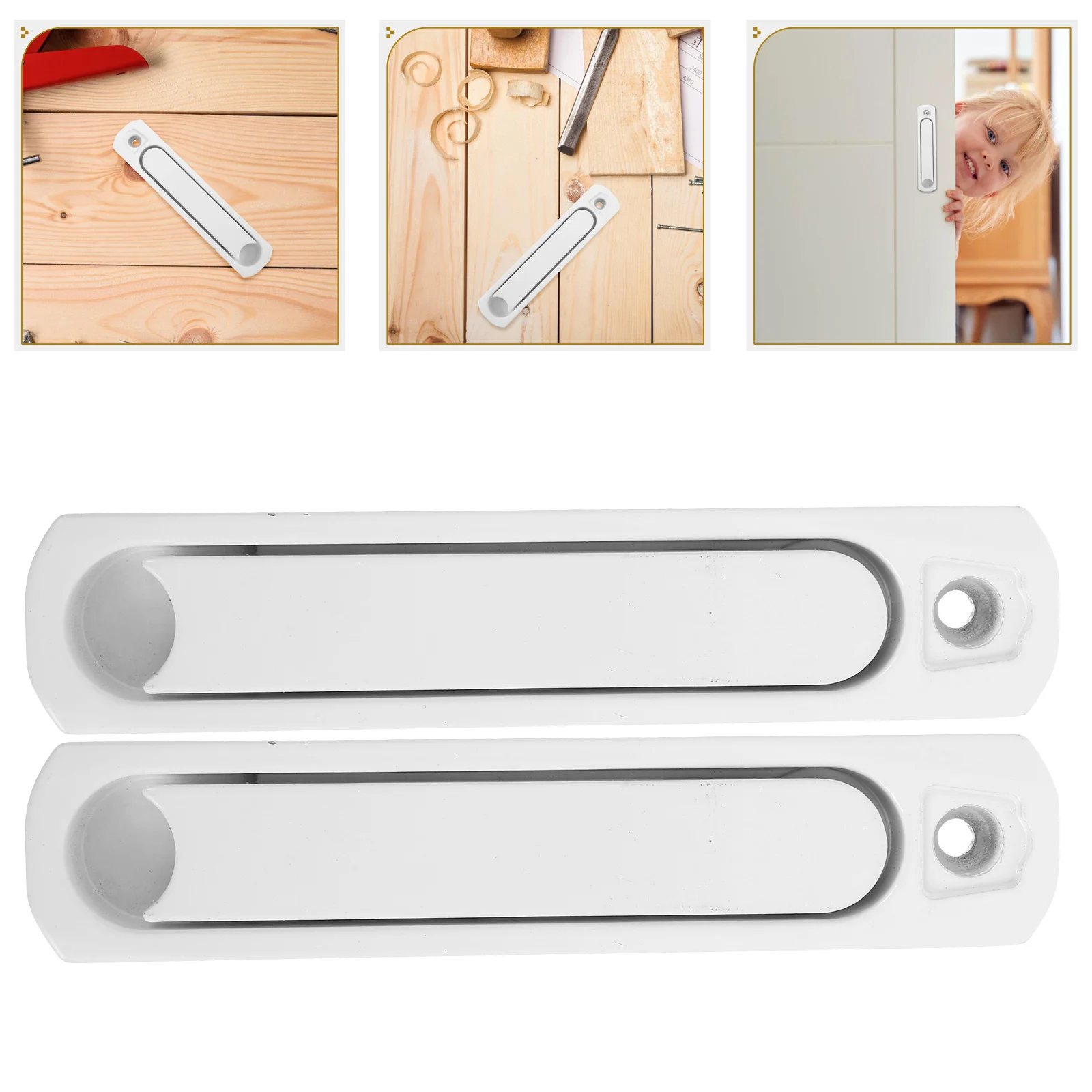 

2pcs Alloy Door Pull For Glass Screen Doors Child Safe Hidden Design Durable Hardware Replacement Part For