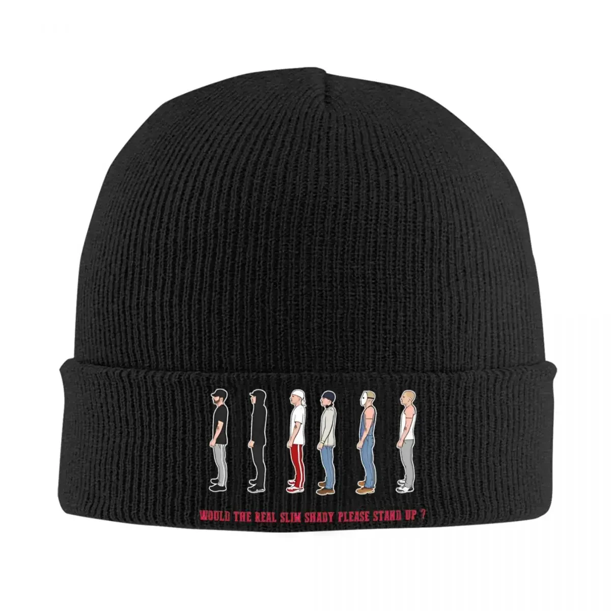 Eminem Slim Shady Detroit Rapper Hip Hop Hats Autumn Winter Skullies Beanies Warm Cap Men Women Acrylic Knitted Hat