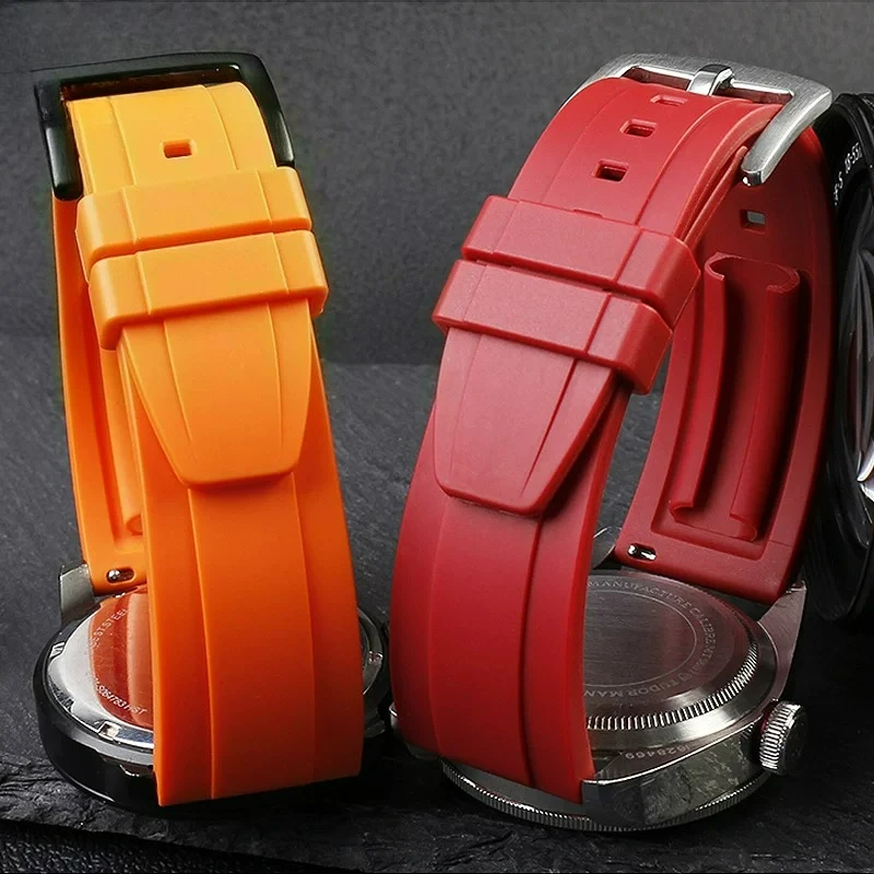 For Radar Silicone Watch with RADO Captain Cook Crystal Diamond R3250 Rubber Bracelet 20 21mm Male