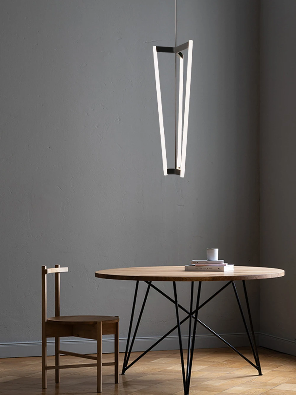 Home Geometric Black Brass LED Pendant Light Hanging Dinning