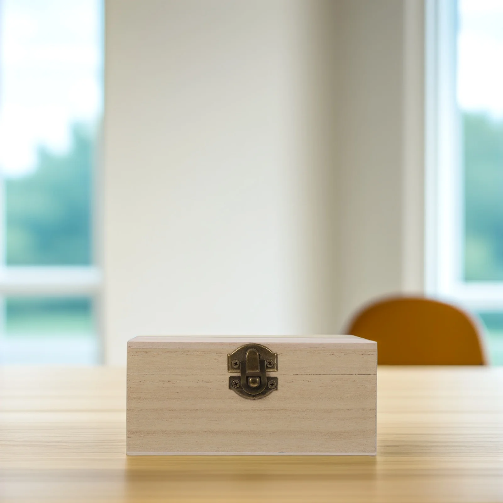 

6Pcs Wooden Gift Box Rustic Wood Storage Case for Cosmetics Jewelry Organizer Unfinished Craft Box Home Office Decorative