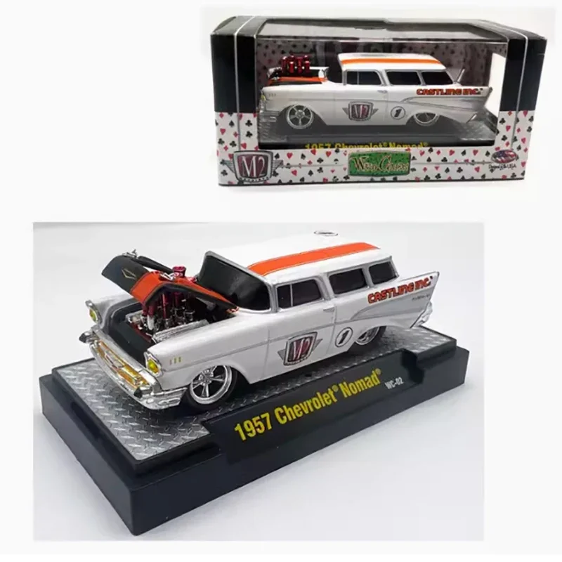 1/64M2 alloy model 1957 Classic car series length 6cm No color boxes, only logistics packaging boxes.