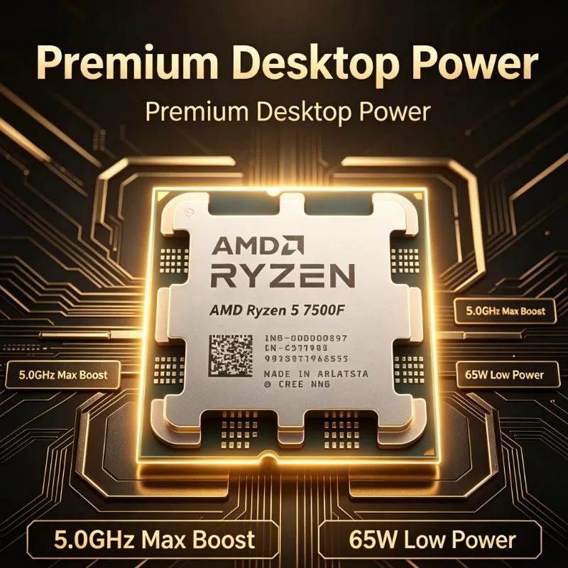 CPU Ryzen 5 7500F 65W Low Consumption 5NM Craft AM5 32MB Cache Gaming Desktop Chip
