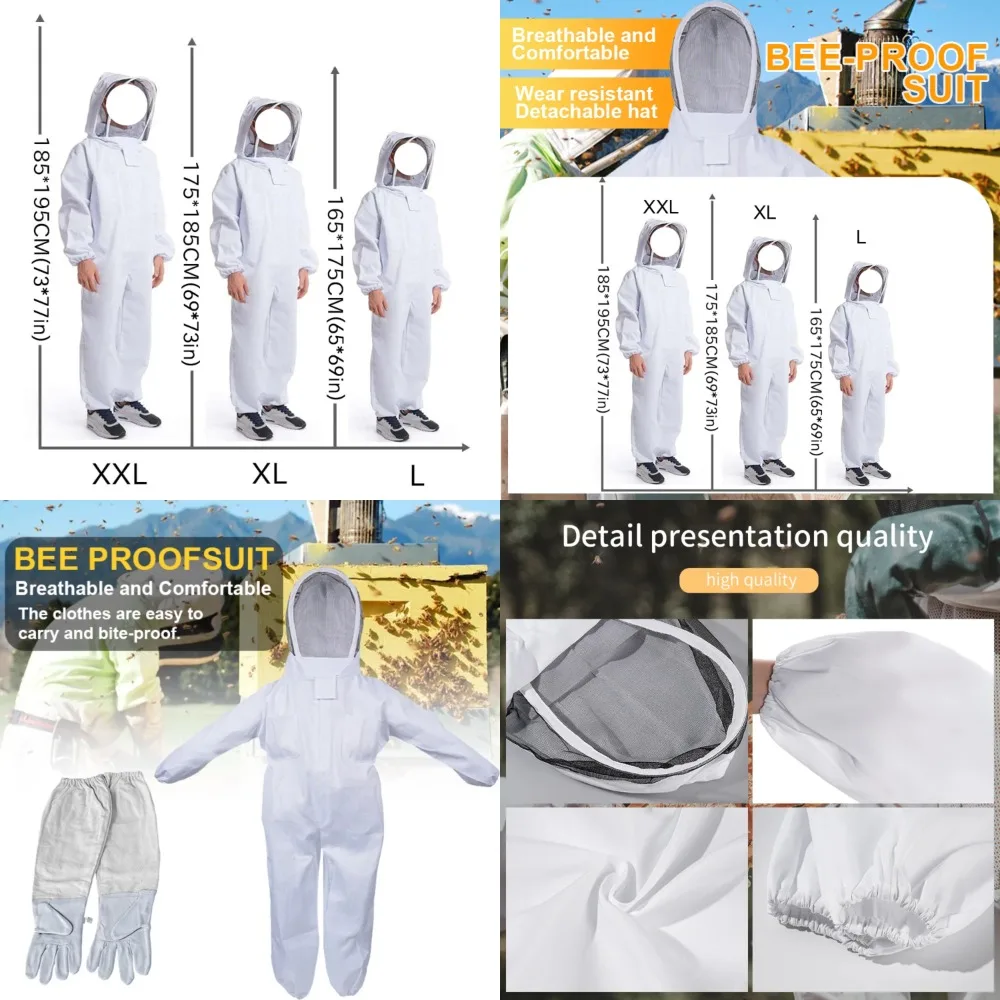 

Full Body Professional Beekeeping Suit with Safty Veil for Unisex Children - High Quality Beekeepers Clothes for Ultimate Protec