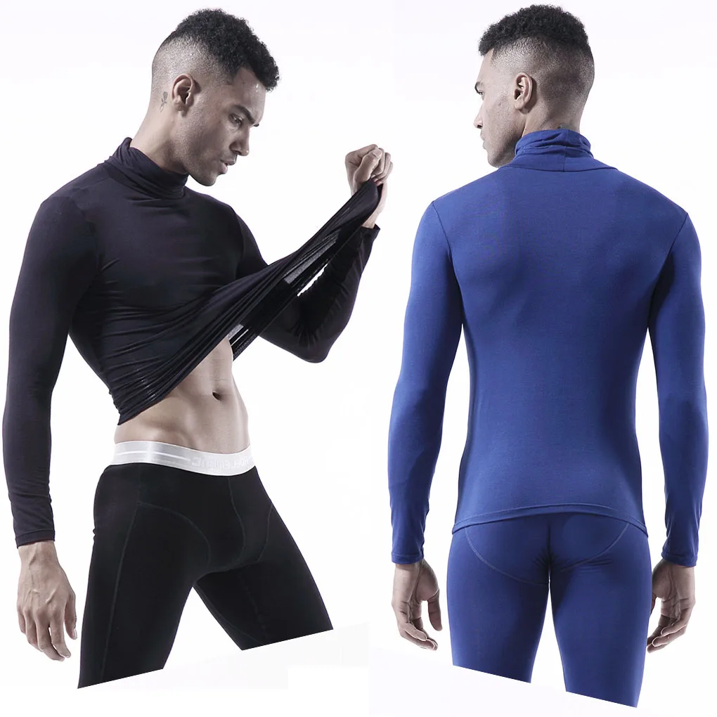 Herren-Thermounterwäsche mit Rollkragen, Revers, Herbst, dünn, Modal, Herbst und Winter, langärmeliges Basishemd, einzelnes Slim-Fit-Oberteil