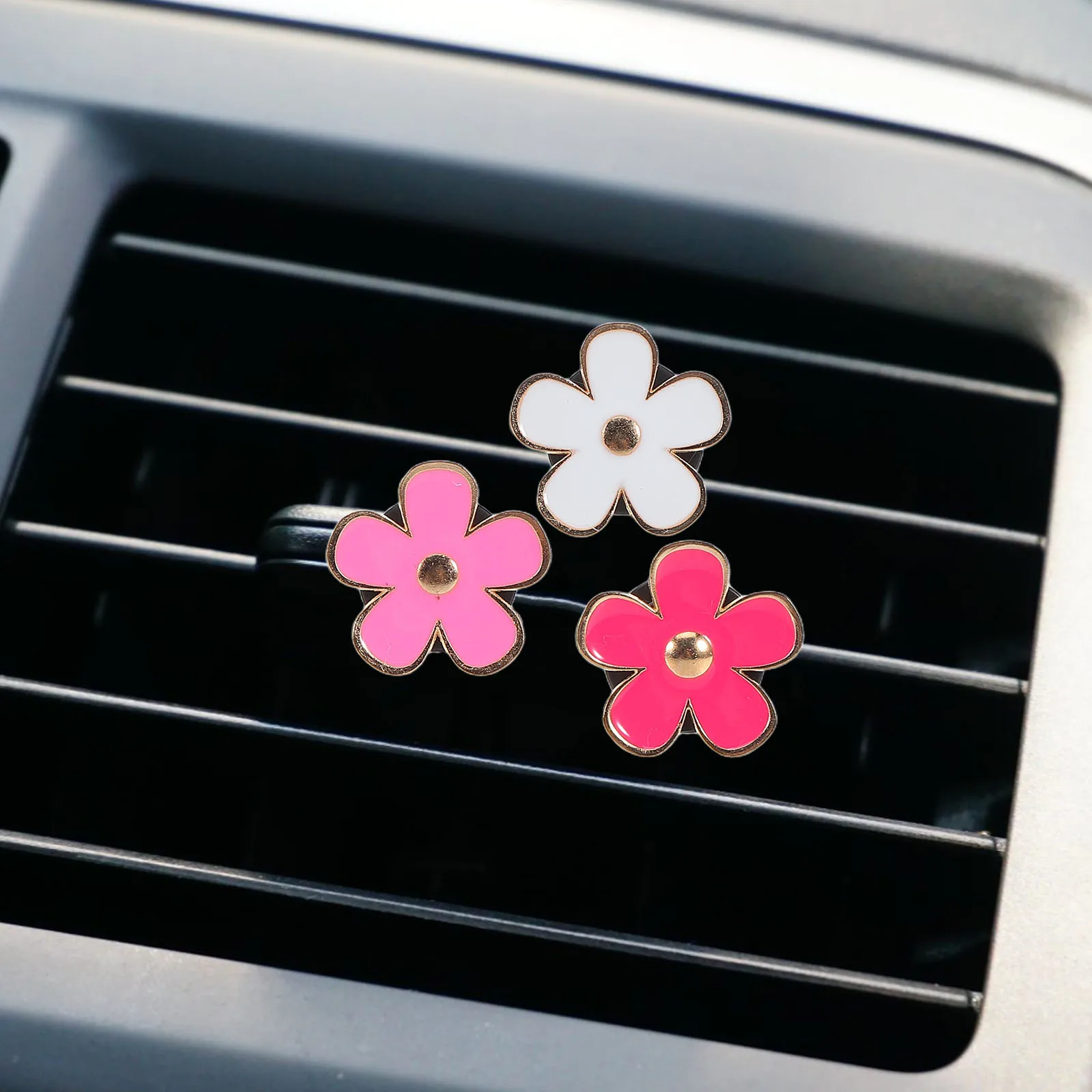 

1Set Adorable Daisy Car Air Conditioner Clip Freshener Cute Flower Vent Accessories for Women Interior Decor Scent