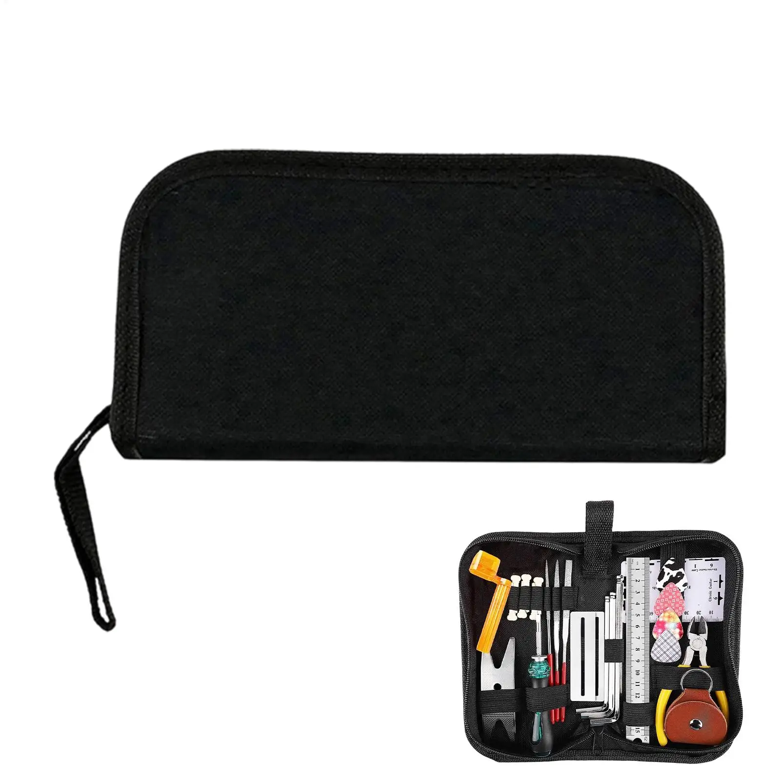 Guitar Tool Kit With Wire Cutters Files Hex Wrenches Storage Bag Acoustic Guitar Accessories Set For Beginners Players Luthiers