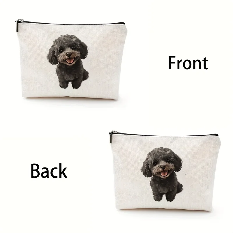 A Poodle makeup bag- multifunctional zipper pouch, jewelry storage bag, perfect travel zipper small storage bag.