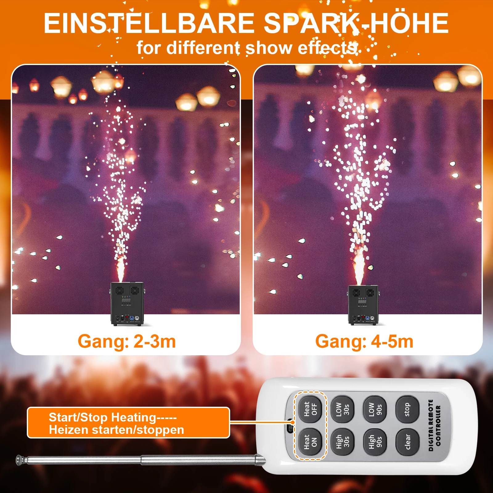 U'King 700W Cold Sparks Machine with Flightcase Indoor/Outdoor Electronic Flower Spraying Machine Fire-work Machine Christmas