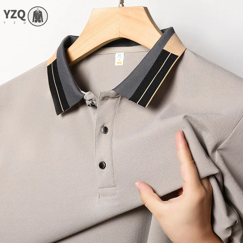 

Men's Business Casual Short Sleeve Polo Shirt Solid Color Fashionable Breathable Comfortable Versatile Solid Business Top