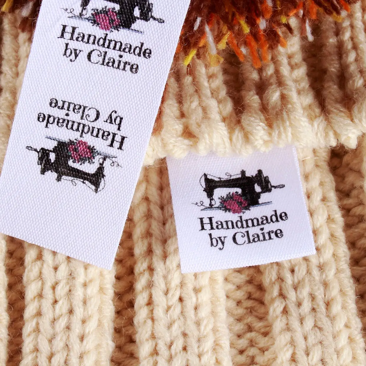 Handmade Cotton Label with Logo or Text, Sewing Accessories, Tags for Knitted Things, Custom,Personalizada, Gift Tags, 25x70mm