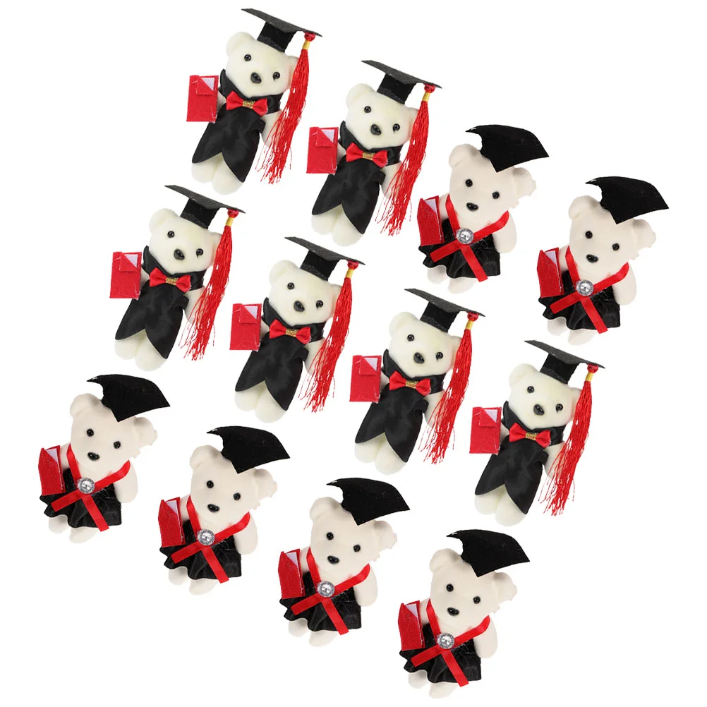 12 Pcs Material Graduation Season Dr Bear Plush Non-woven Fabric Mini Stuffed Bears