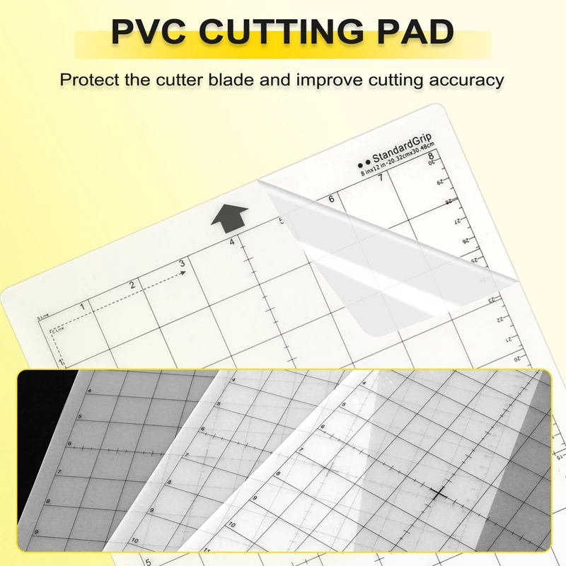 Imagem -04 - Adesivo Substituição Mat Corte com Grade de Medição Silhueta Cameo Cricut Explorar Plotter Machine em por 12 em Pcs