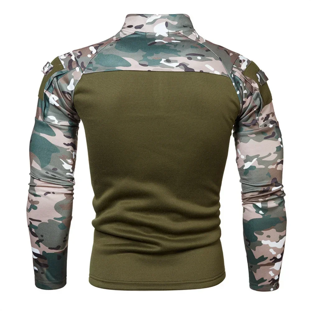 Nowe swetry bluza outdoorowa męska Casual Slim jednolita bluza z kapturem w kamuflażu ubrania bluzy do biegania topy z długim rękawem — zdjęcie 5