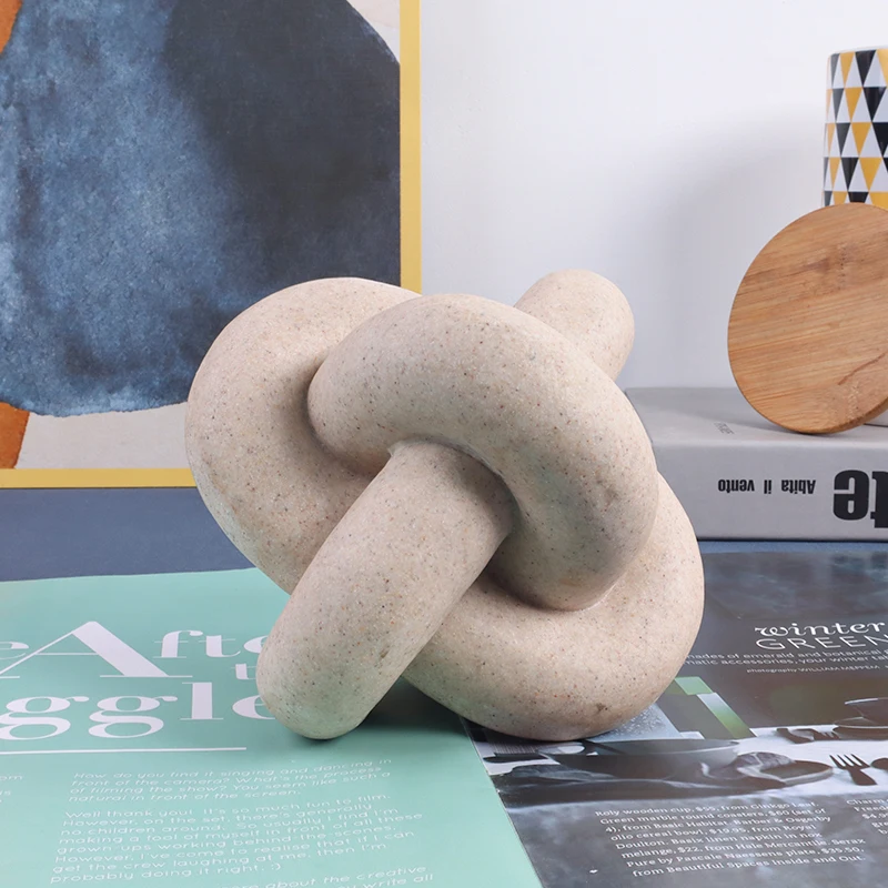 Peça decorativa em forma de anel geométrico para decoração criativa de mesa para sala de estar ou estudo para adicionar ambiente artístico
