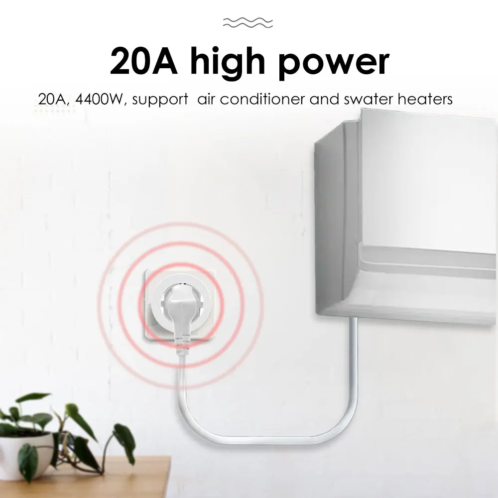JSPTEC ZigBee المكونات الذكية 20A مقبس مخرج المنزل الذكي الاتحاد الأوروبي 4200 واط مع وظيفة مراقبة الطاقة يدعم أليكسا أليس يا جوجل #6