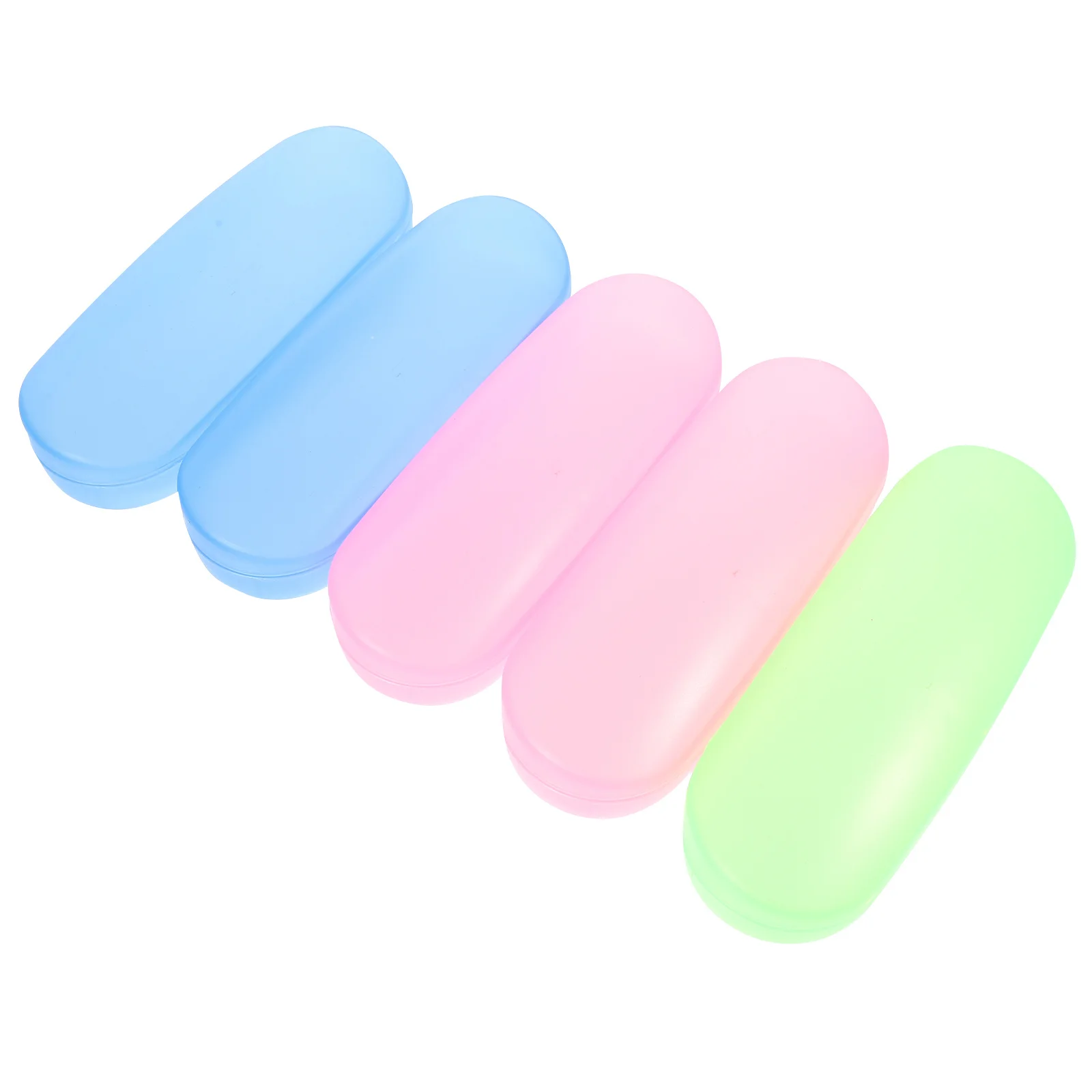 

5Pcs Glasses Case Transparent Plastic Eyeglass Box Portable Durable Eyewear Protector for Travel Mixed Colors Glasses Case