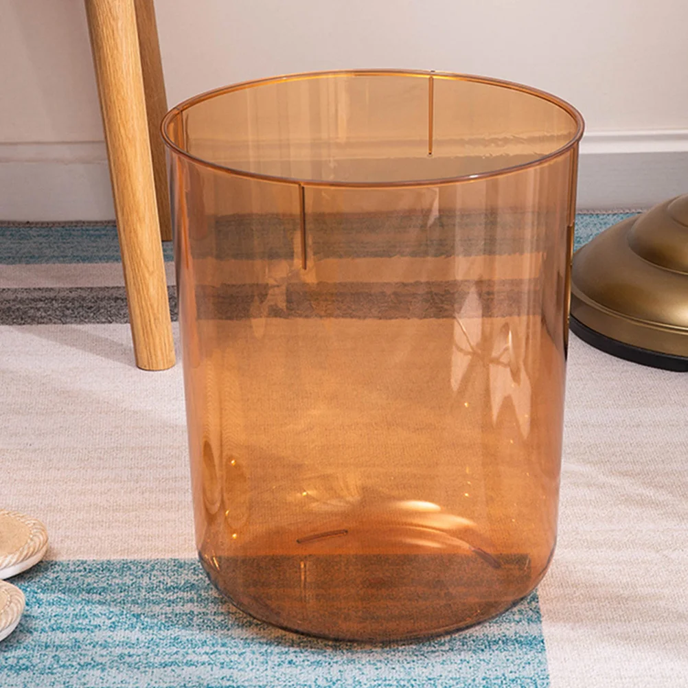 

Minimalist Garbage Bin Round Desktop Trash Can For Home Office Bathroom Plastic Waste Paper Container Clear Storage Bin