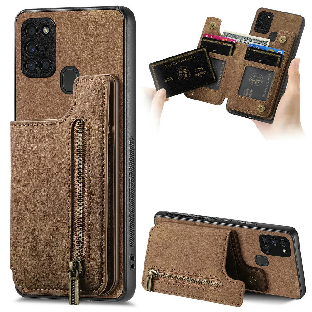 Zipper Leather Case for Samsung Galaxy A21S A30  A50 A70 A71 A51 A41 A31 A20 A30S A50S A70S A 71 51 50 30 31 41 20 Wallet Cover