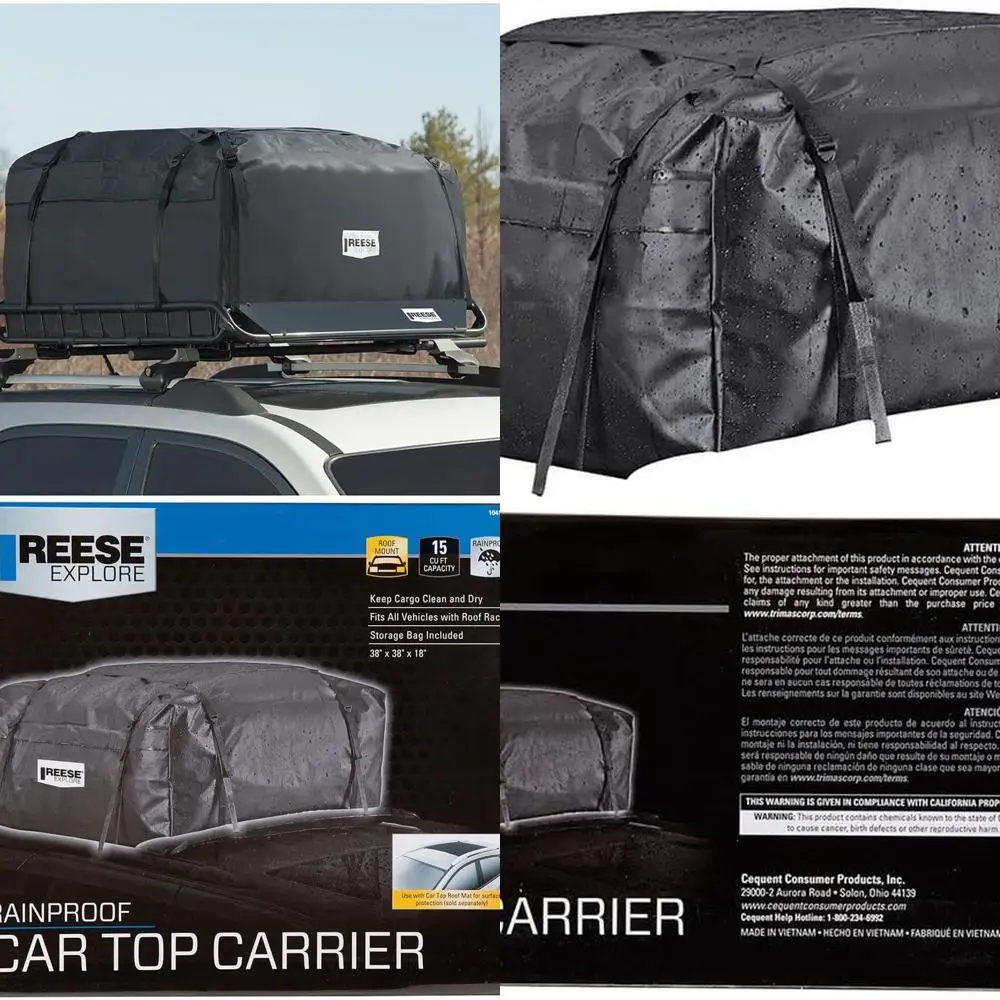 

15 Cubic Ft Waterproof Roof Cargo Box, Black