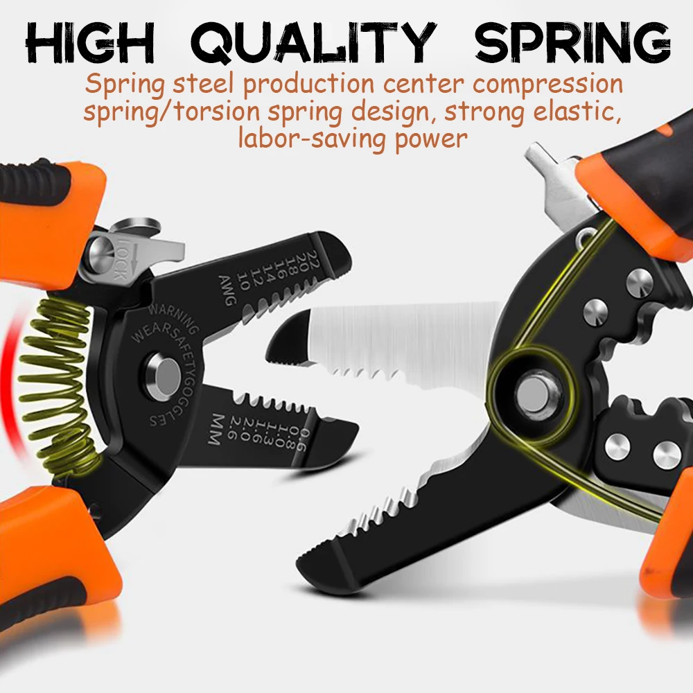 NJBLZQ 10 in 1 Wire Pliers Multifunctional Electrician Peeling Household Network Cable Wire Stripper Puller Stripper Tools