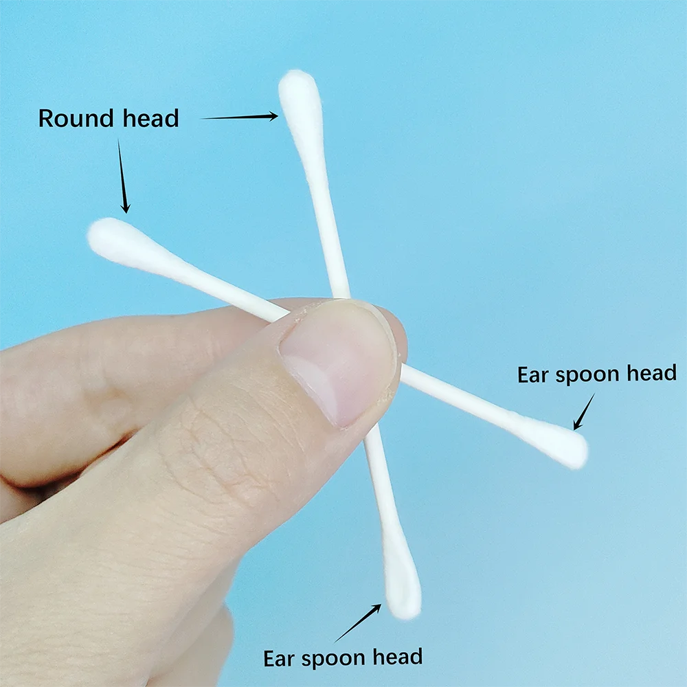 100개/200개 카니발 테마 양면 화이트 면봉 창의적인 둥근 스푼 카니발 요소 면봉 스틱