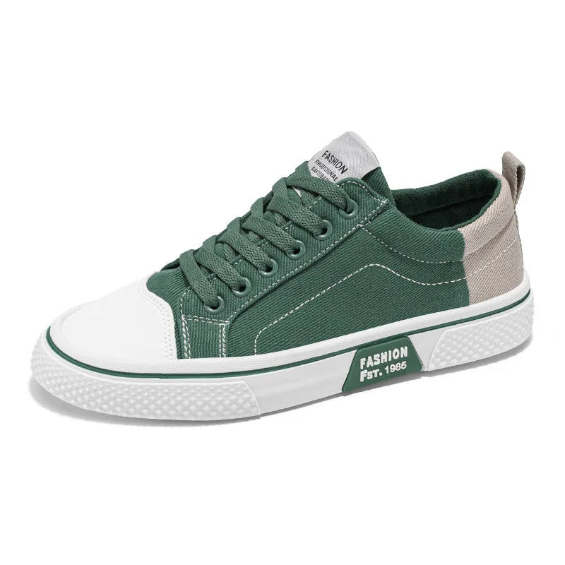 Canvas shoes, men's breathable and fashionable board shoes, low top flat sports and leisure shoes sneaker shoes man