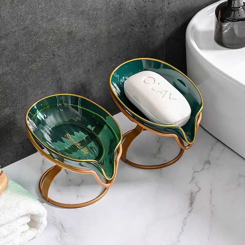 

Toilet Soap Box Luxury Wind Drain Soap Box Holeless Storage Shelf Home Toilet Soap Dish Creative Fashion Storage Accessories