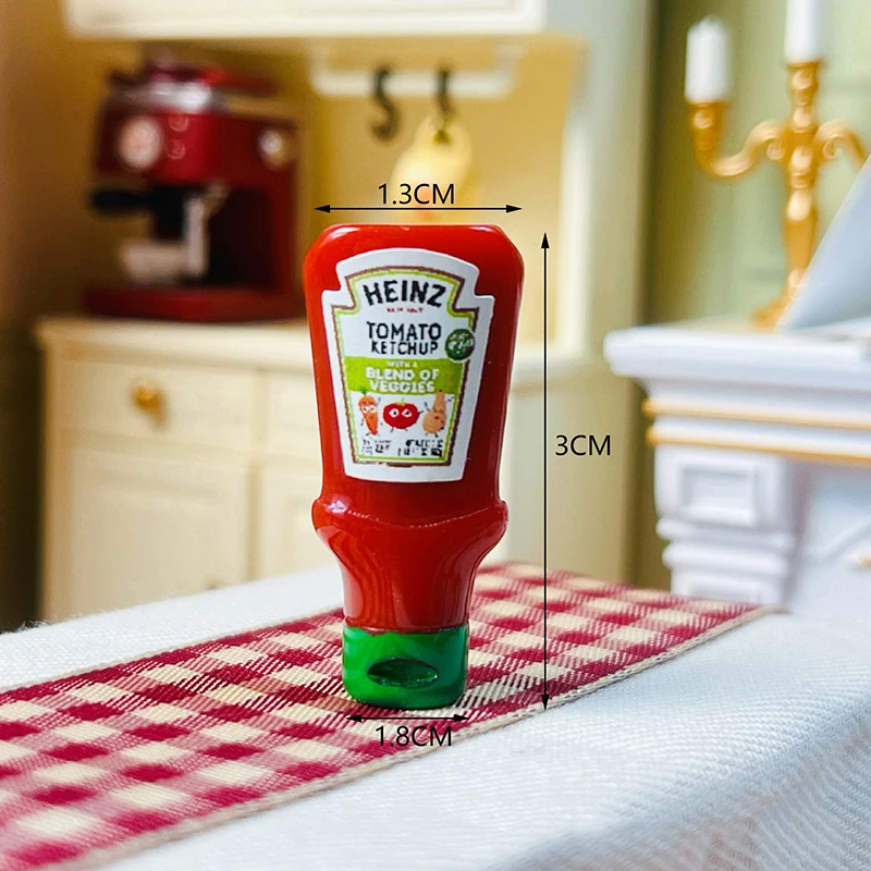 4 pçs casa de bonecas em miniatura molho de morango jam jar cozinha acessórios de alimentos para casa de bonecas decorações crianças brinquedos presente