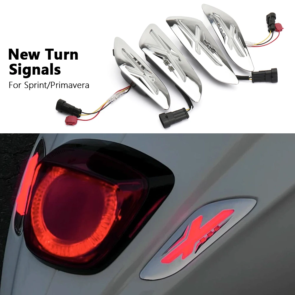 Motorcycle Front Rear Turn Signals Lamp Indicator Blinker Light X-Shaped Lens Cover For Vespa Sprint 125 150 Primavera 150 125