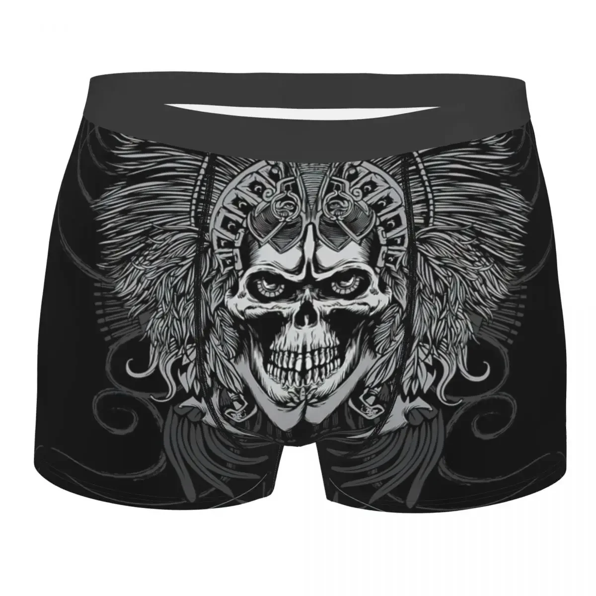 AZTEC SKULL Underpants Breathbale Panties Male Underwear Print Shorts Boxer Briefs