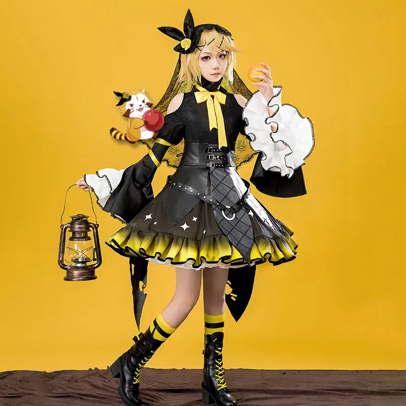 Rascal Collab Raccoon Rin Len Cosplay Costume Fancy Party Suit Halloween Carnival Uniforms Anime Clothing Custom Made