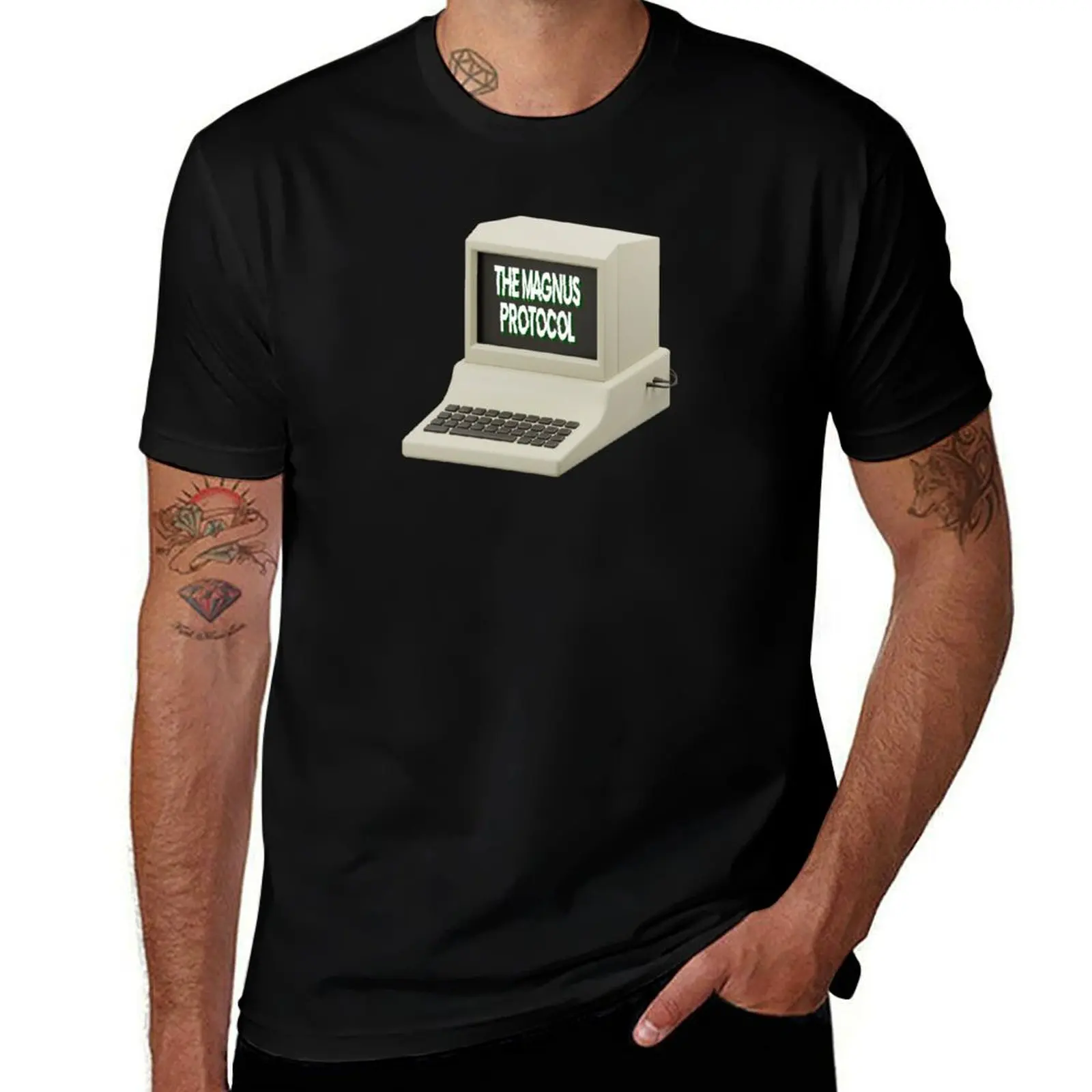THE MAGNUS PROTOCOL COMPUTER T-Shirt Big Size Crew Neck T-Shirt
