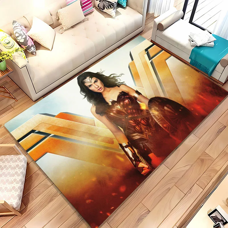 DC Wonder Woman Area Carpet,Living Room and Bedroom Household Items, Children's Room Sofa Mat, Doormat Floor Anti-slip Rug, Gift