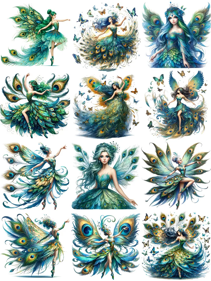Peacock Girl Stickers Crafts And Scrapbooking stickers kids toys book Decorative sticker DIY Stationery