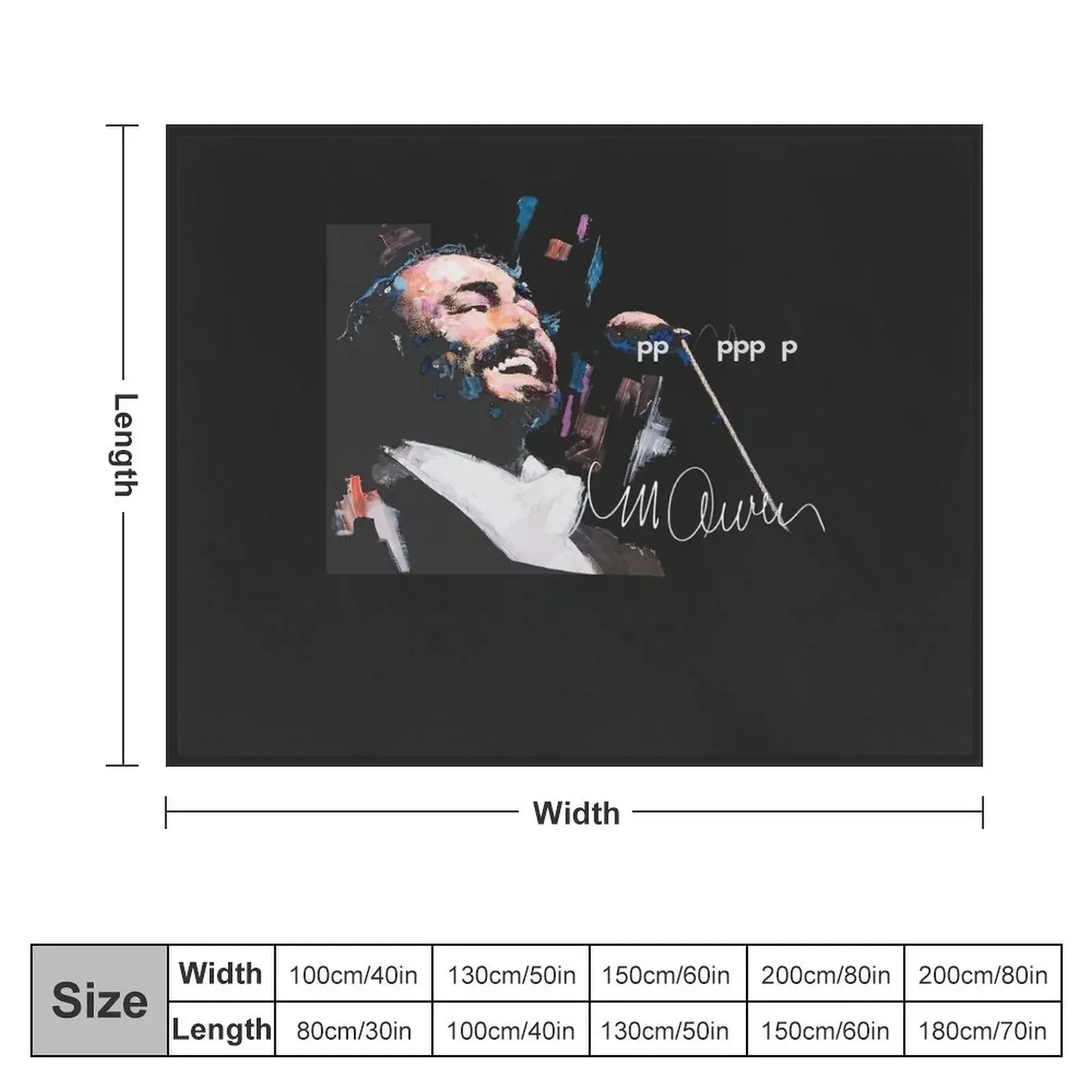 Original Portrait of Luciano Pavarotti Throw Blanket Nap decorative Decorative Sofa Blankets