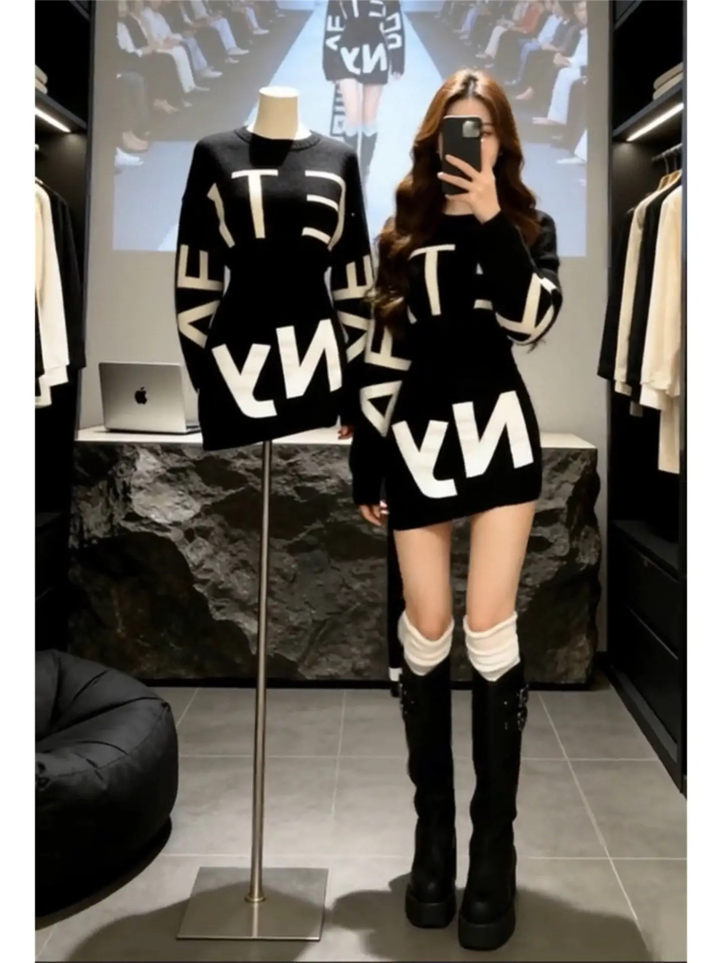 

Стильный комплект с принтом: женский модный весенний новый свободный топ и юбка-миди, двухсоставный костюм для повседневной носки с высокой талией