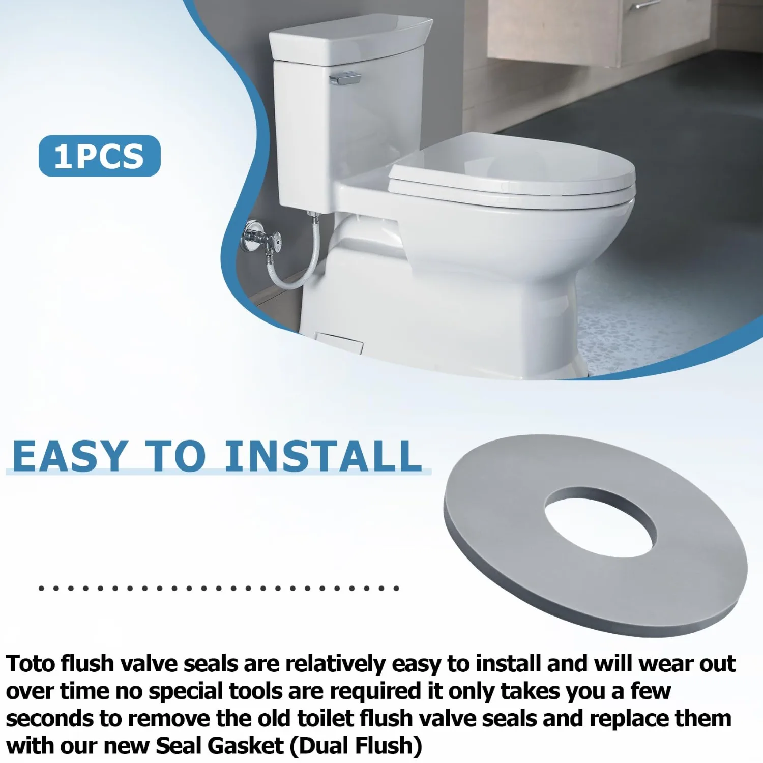 استبدال حشية ختم صمام دافق المرحاض من السيليكون متوافق مع TOTO #5