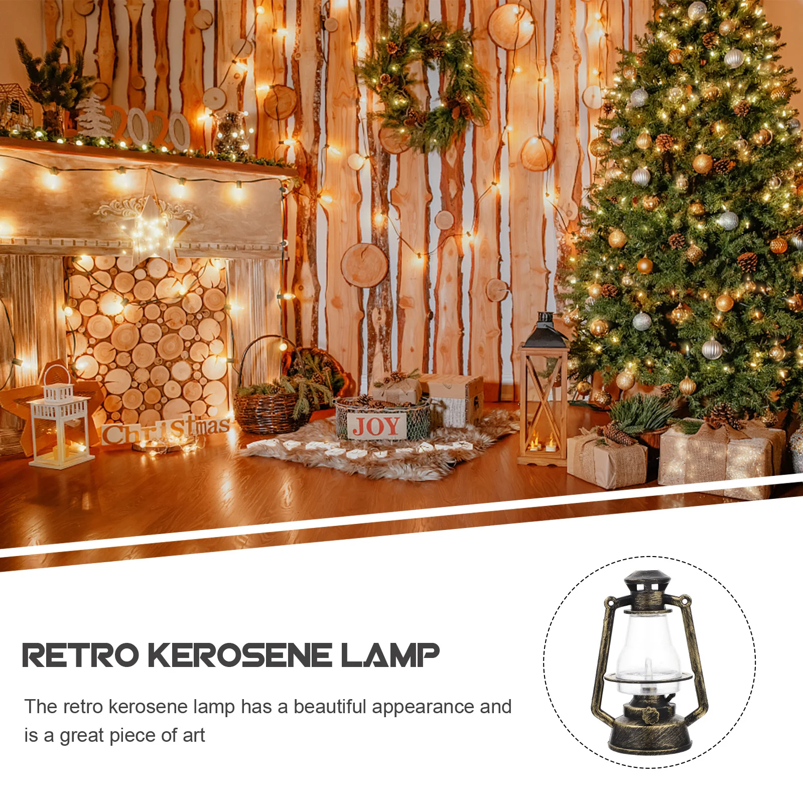 4 قطعة مصغرة مصباح زخرفة الرجعية نمط LED مصباح لقضاء عطلة حفل زفاف ديكور المنزل الإضاءة LED فانوس الخفيفة #5