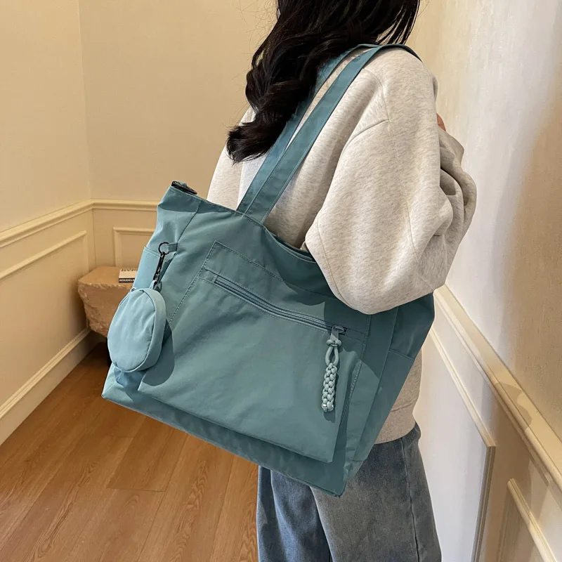 

Nylon Cloth Shoulder Underarm Bags for Women 2025 Large Capacity Tote Bag Casual Portability Handbag School Bag for Students