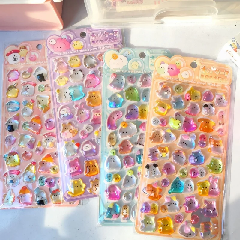 

1/4 шт. DIY японский стиль призрак 3D рельефные наклейки Kawaii Скрапбукинг журнал канцелярские наклейки деко товары для рукоделия подарок